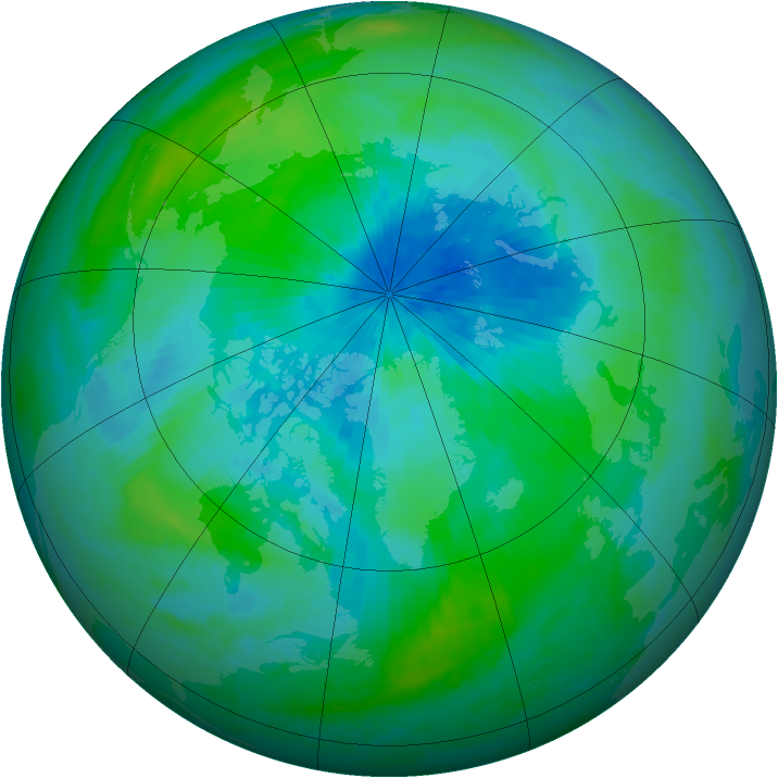 Arctic ozone map for 11 September 2000
